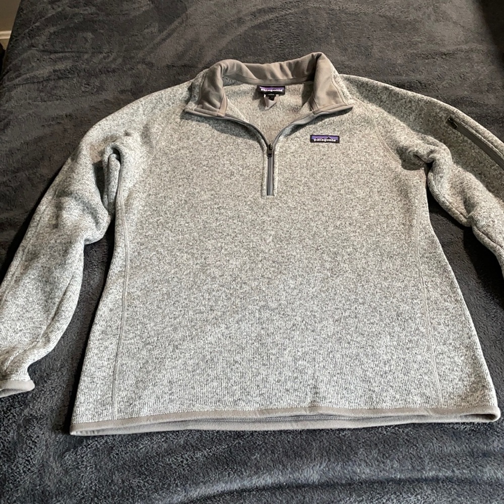 EUC Patagonia Better Sweater 1/4 Zip , Birch White (gray), size Medium